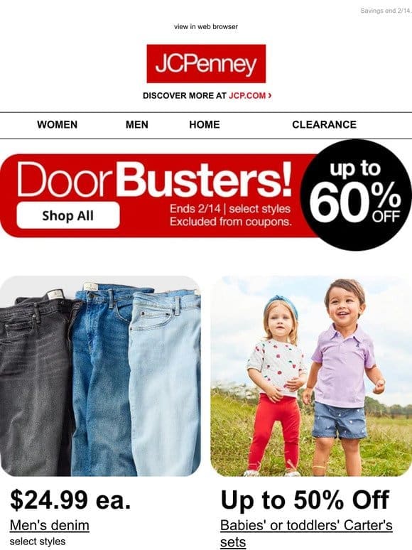 Don’t hold back! Up to 60% Off DoorBusters