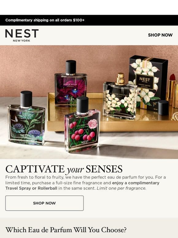 Don’t miss your complimentary fine fragrance