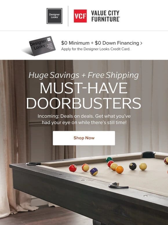 Doorbusters with free shipping? Yes， please.