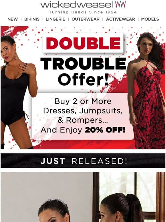 Double Trouble 20% OFFER   Shop & Save on Jumpsuit + Dresses