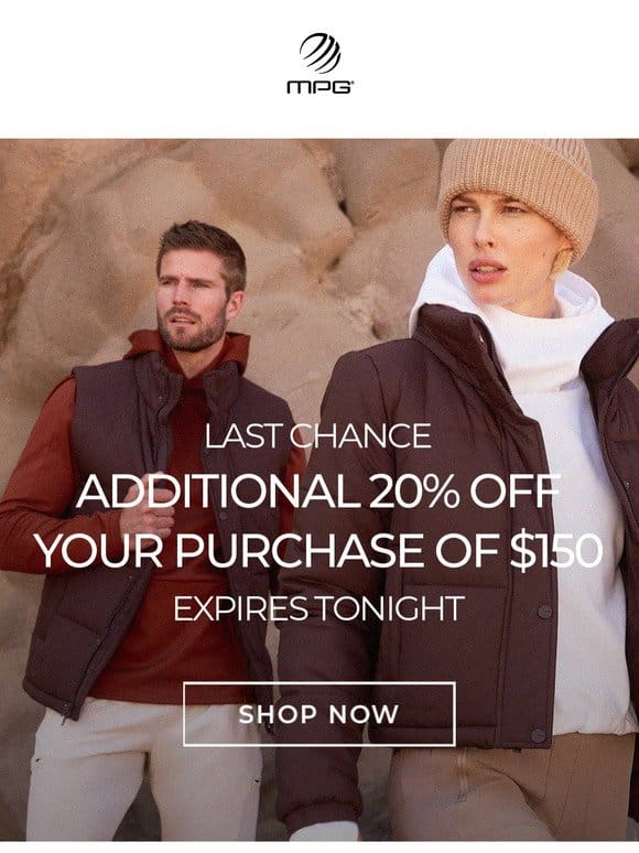 ENDS TONIGHT: 20% OFF $150