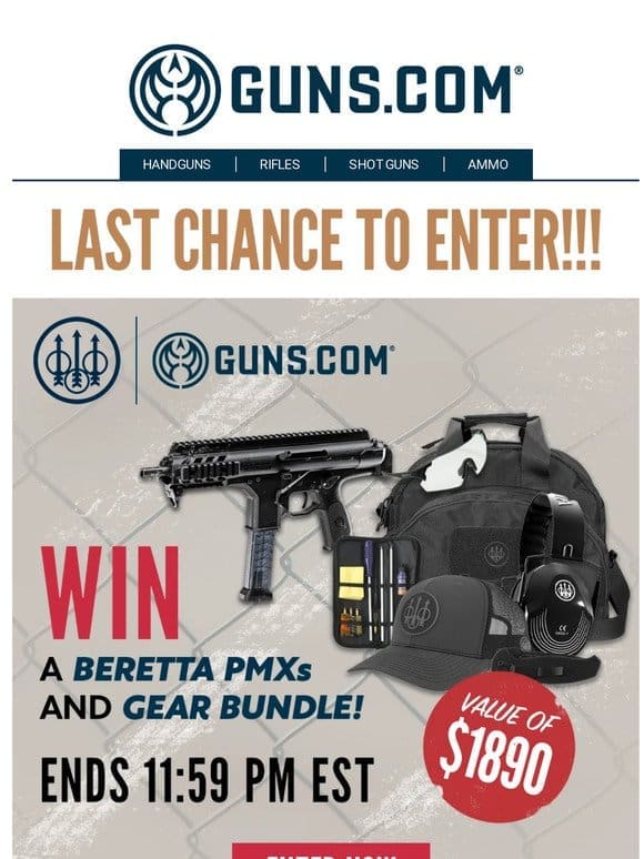 ENDS TONIGHT: Enter To Win A Beretta PMXs & Gear Bundle!