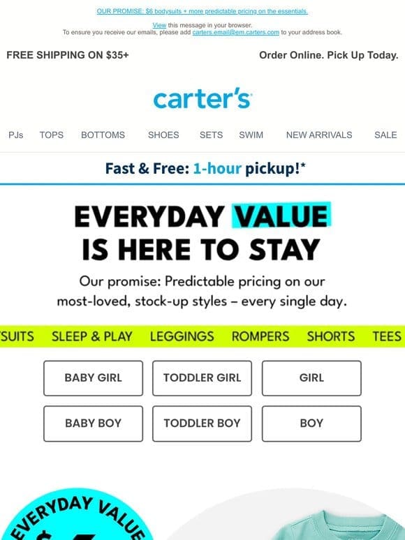 EVERYDAY VALUE: Predicatable Pricing Every.Single.Day.