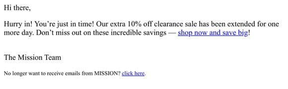 EXTENDED: EXTRA 10% OFF CLEARANCE