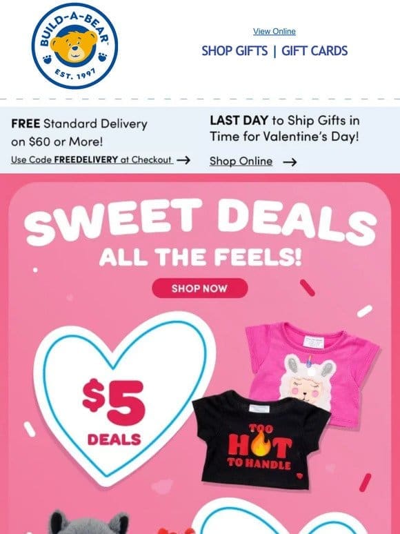 EXTENDED! Sweet Deals Starting at $5!