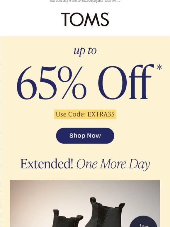 EXTENDED   Up to 65% OFF