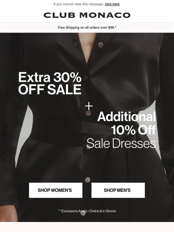EXTRA 30% OFF SALE