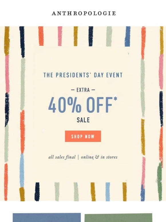 EXTRA 40% OFF SALE? Yes， please!
