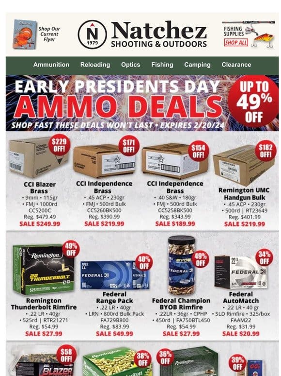 Early Presidents Day Ammo Deals!