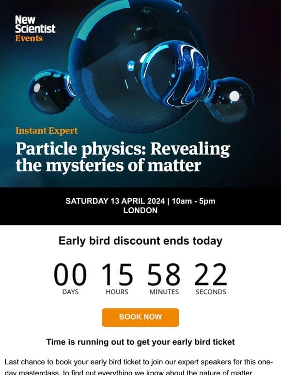 Early bird discount ends today: Particle Physics