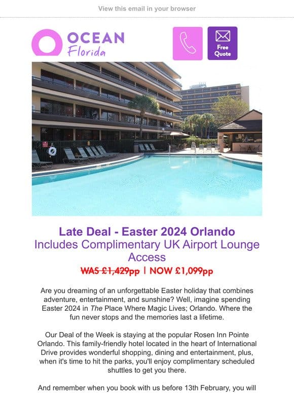 Easter in Orlando with Free Attractions + Free UK Airport Lounge