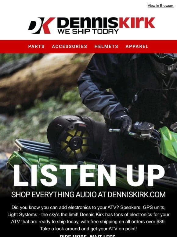 Electronics for ATVs – find it all at Dennis Kirk!