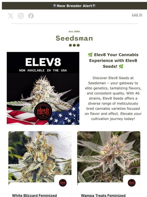 Elev8 Seeds now available at Seedsman