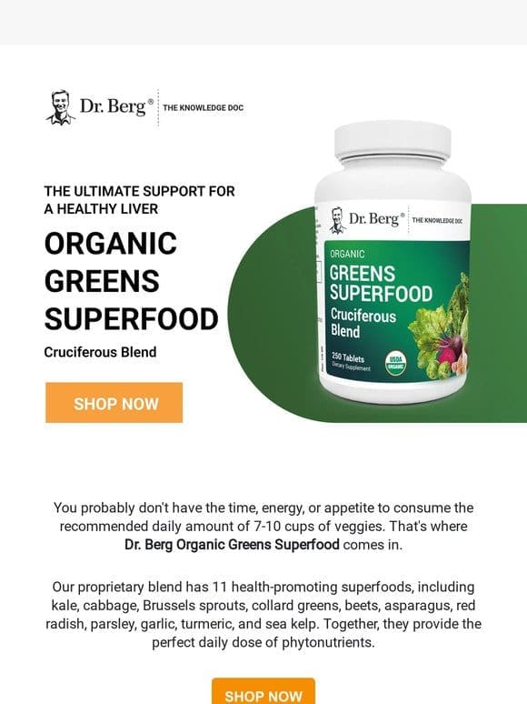 Elevate Your Health with Dr. Berg’s Organic Greens Superfood!