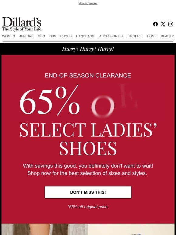 End-of-Season Shoe Clearance Happening Now!