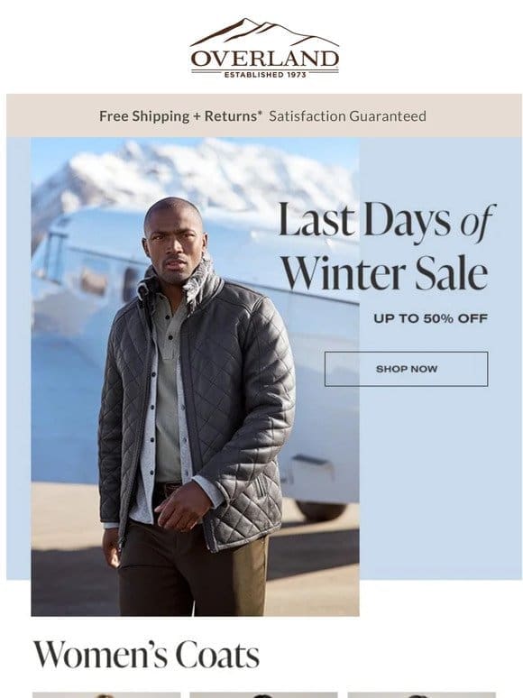 End of Winter Sale: Up to 50% Off