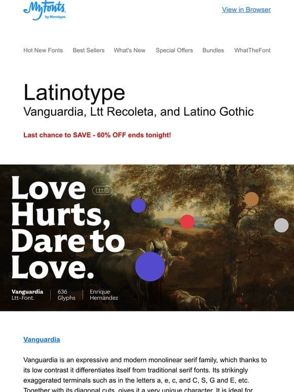 Ending Soon – 60% OFF Latinotype Fonts