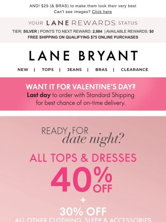 Ending soon! 40% OFF your Valentine’s Day look