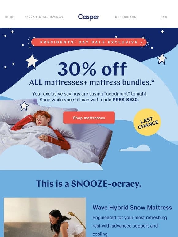 Ends Today: 30% off all mattresses