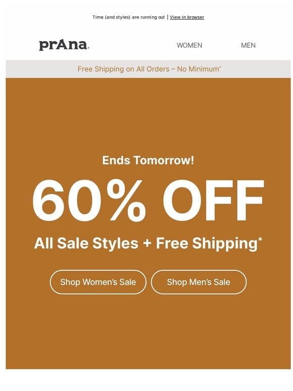 Ends Tomorrow: 60% Off Sale