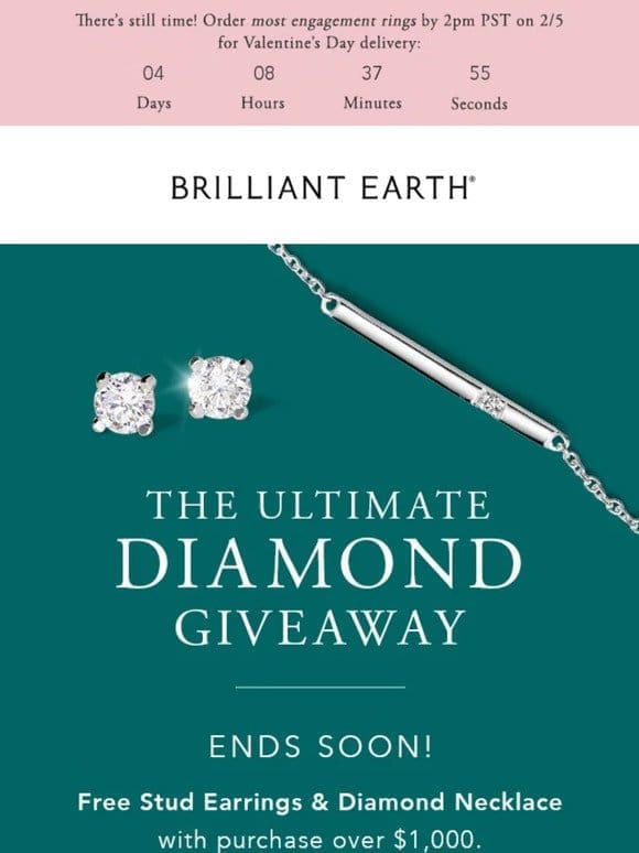 Ends soon! Receive free diamond jewelry with all purchases