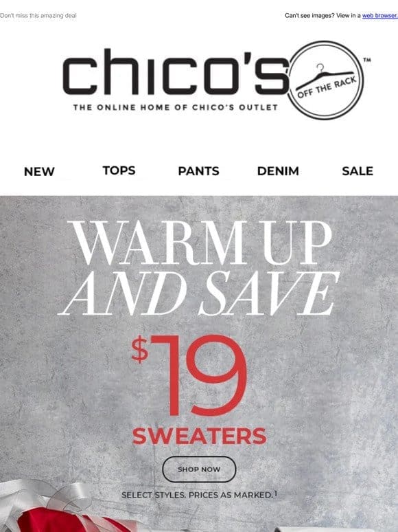 Ends tonight! $19 sweaters
