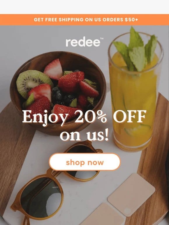 Enjoy 20% off Redee Patch on us