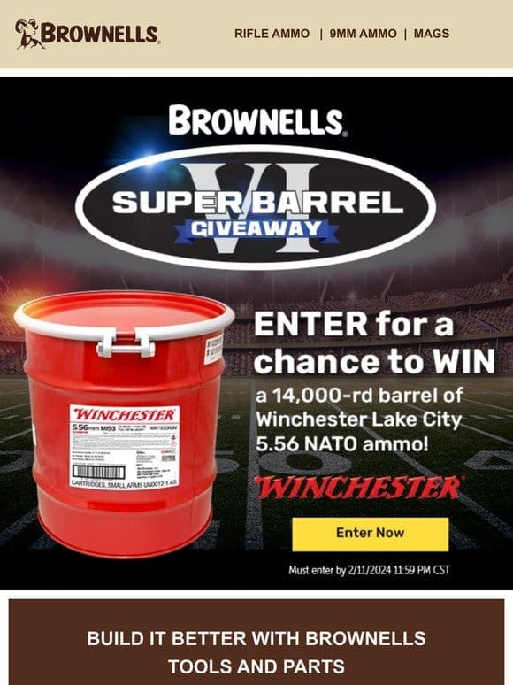 Enter now! Super Barrel VI Ammo Giveaway
