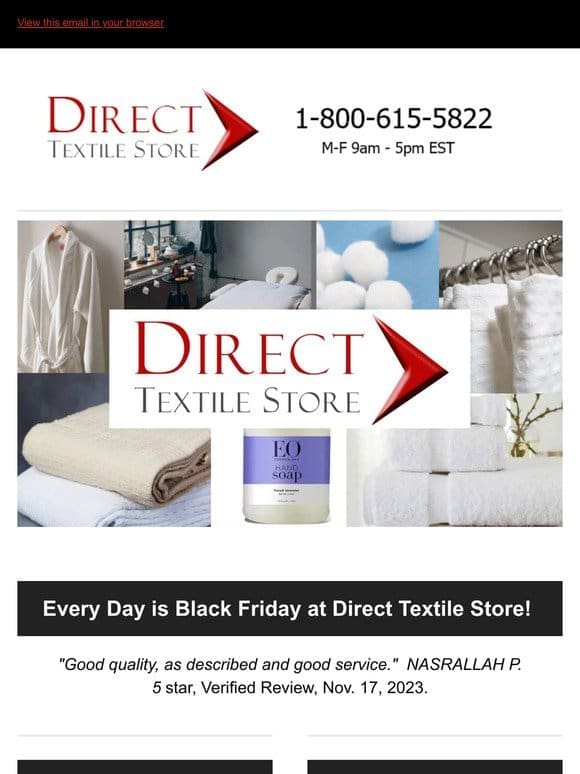 Every day is Black Friday at Direct Textile Store!