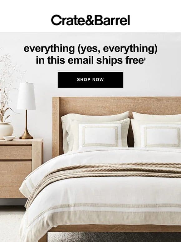 Everything in this email ships 100% free →