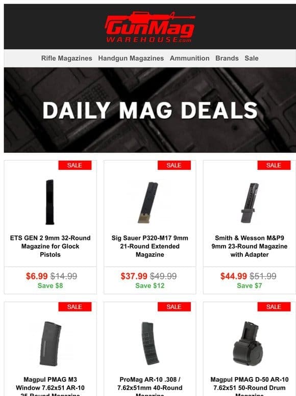 Extended Mag Deals to Extend the Weekend | ETS 32 Round 9mm Glock Mag for $7