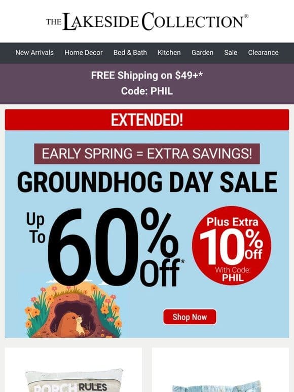 Extended! Shop One More Day To Save Up To 60%!