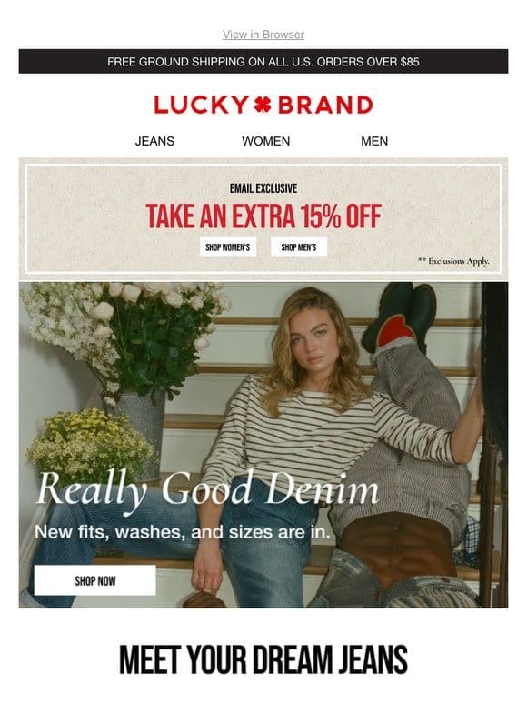 Extra 15% Off + Jeans Up To 40% Off