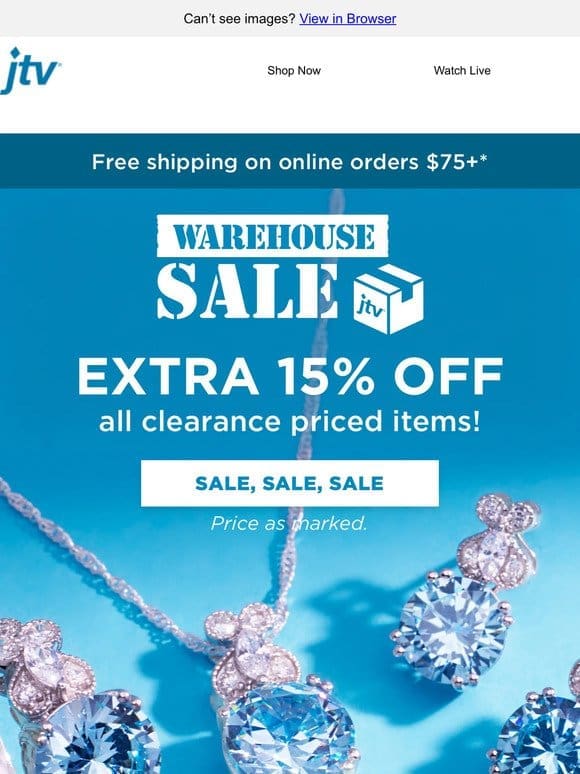 Extra 15% off clearance!