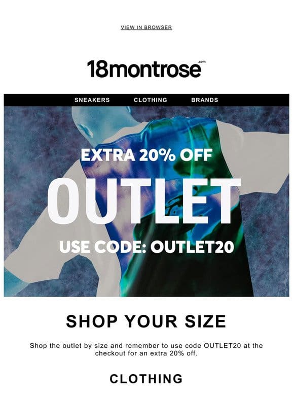 Extra 20% Off Outlet.