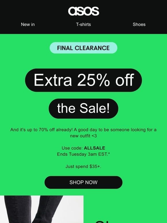Extra 25% off all Sale ✨