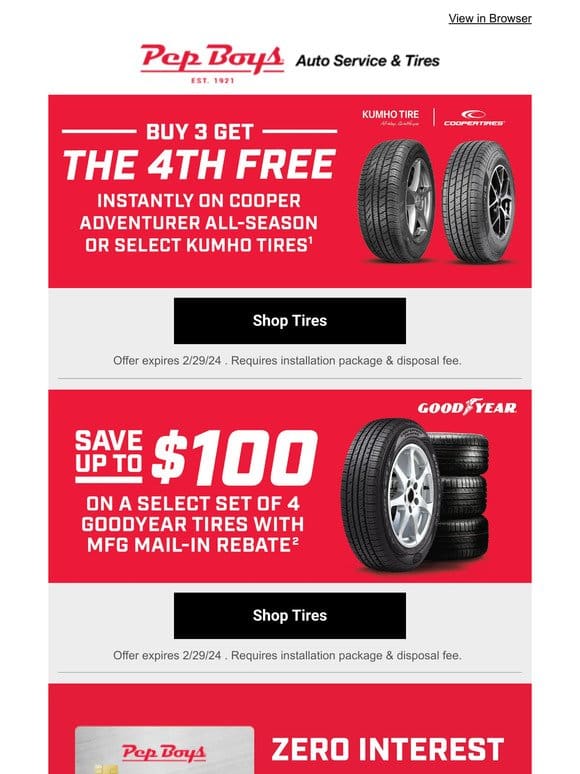 FINAL DAYS to get your 4th tire FREE