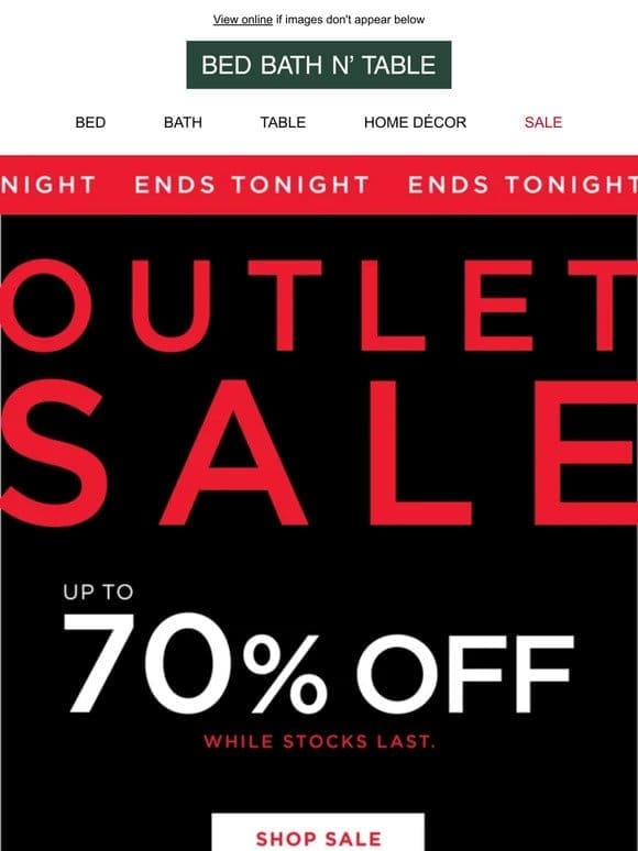 FINAL HOURS ❌ UP TO 70% OFF CLEARANCE OUTLET