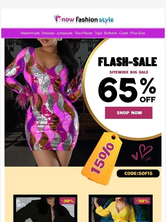 FLash sale⚡⚡Sitewide 65%OFF on sale+extra 15%off