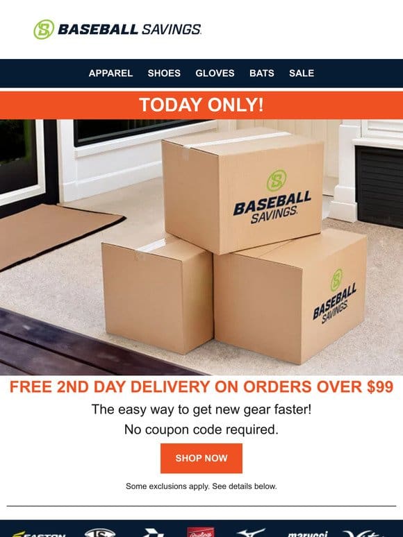 FREE 2nd Day Delivery! Today Only!