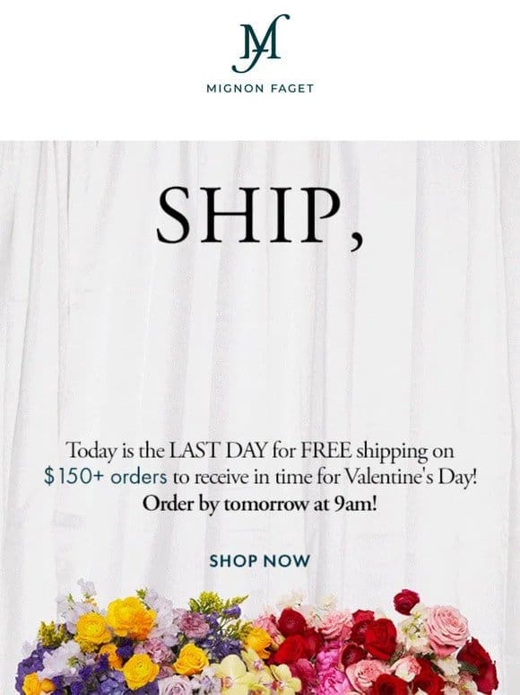 FREE V-DAY SHIPPING on $150+ Jewelry Orders Ends Tomorrow?! Say less..