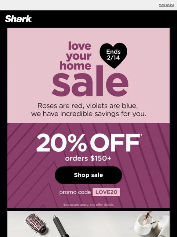 Fall in love with 20% off.