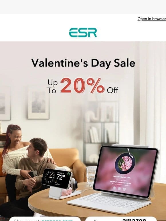 Fall in love with up to 20% off tech accessories   | ESR