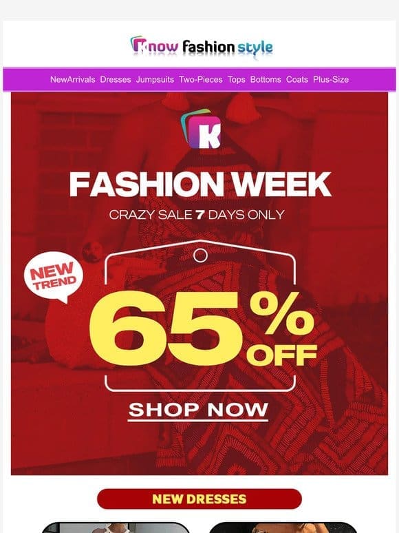 Fashion week max 65%OFF Crazy sale 7 days only➡️