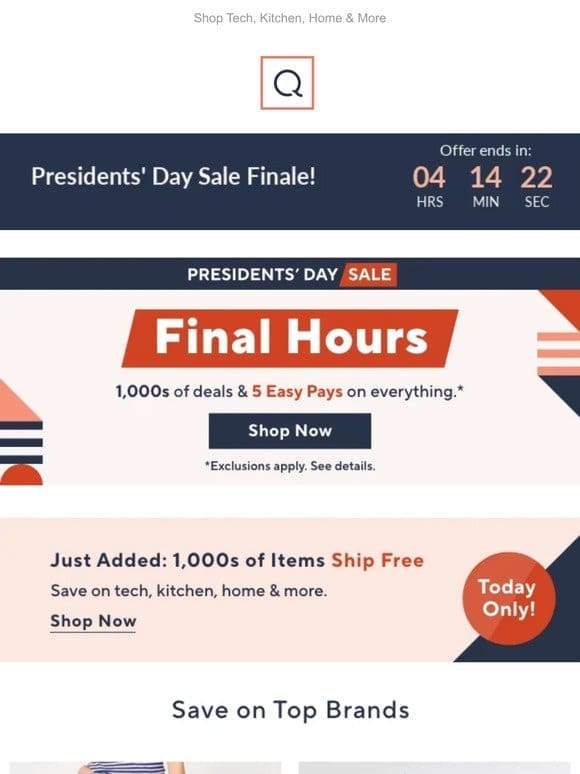 Final Hours! Free Shipping & Deals!