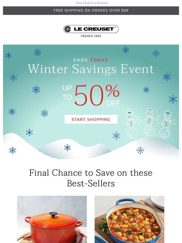 Final Hours for Winter Savings Event!