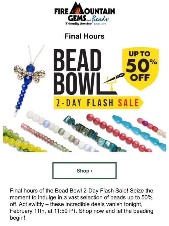 Final Hours to Score up to 50% off BEADS