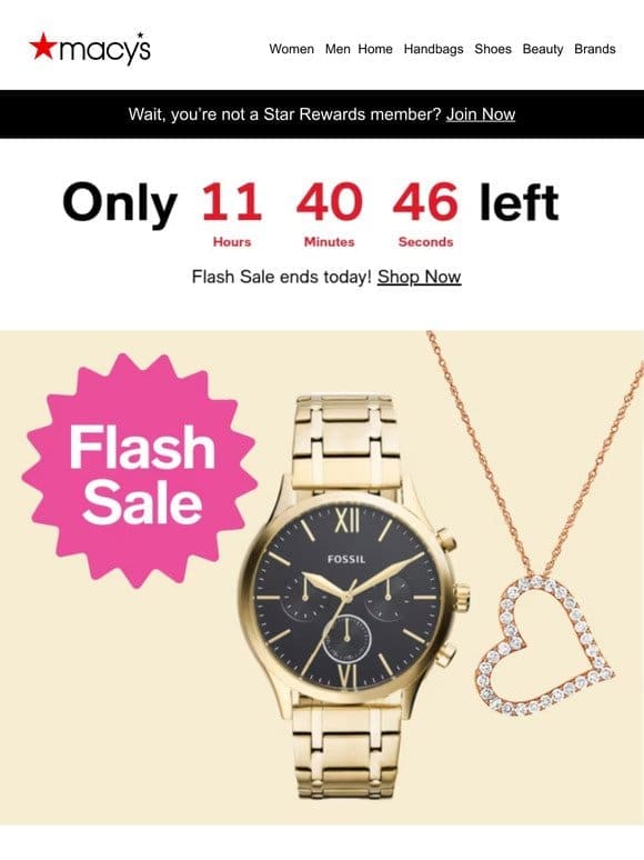 Final hours! Jewelry & Watch Flash Sale: 50-70% off