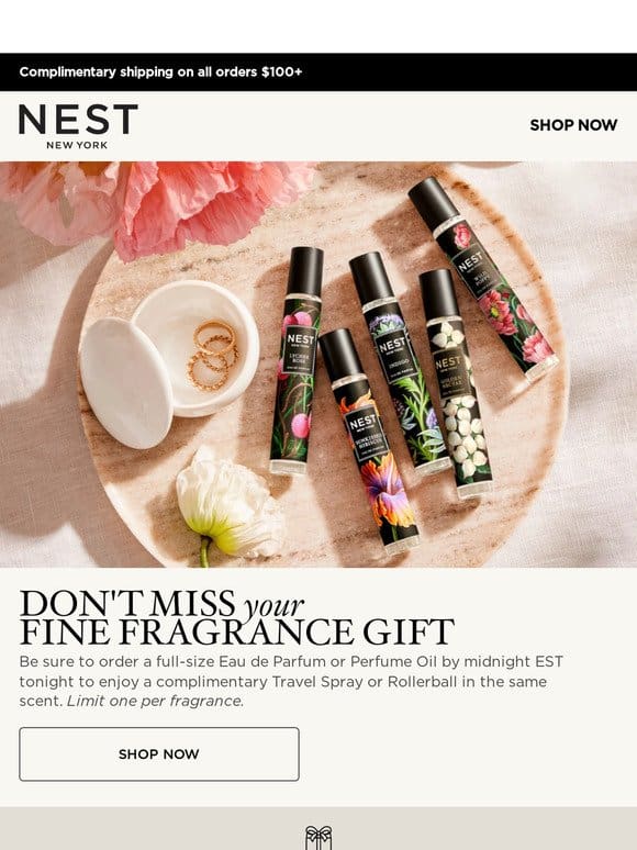Final hours for complimentary fine fragrance