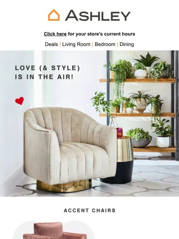 Find Your Perfect Match: Ashley’s Accent Chairs! ❤️